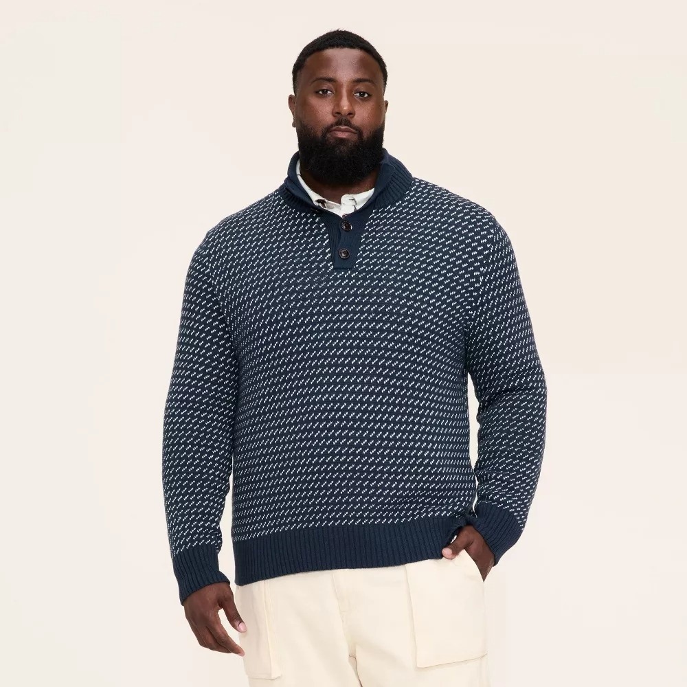 Woolrich x Target Mens XXL Extra Large Nordic Stitch Pullover Sweater Navy Blue